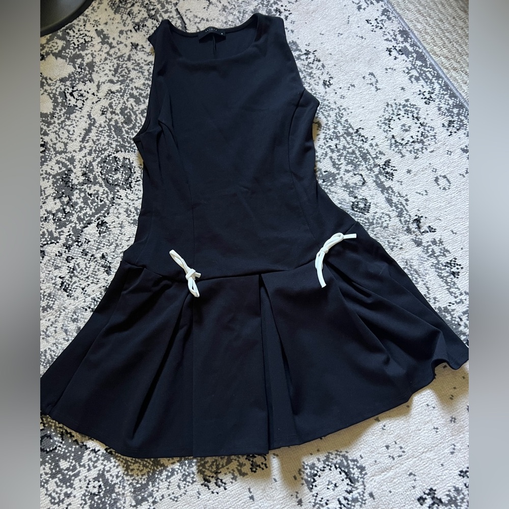 21 Saints size medium Black Bubble Dress with White Bow Accents
